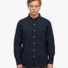 Organic Button Down-Hemd mit Knopfleiste – Marineblau