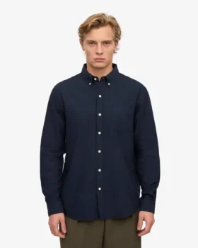 Organic Button Down-Hemd mit Knopfleiste – Marineblau