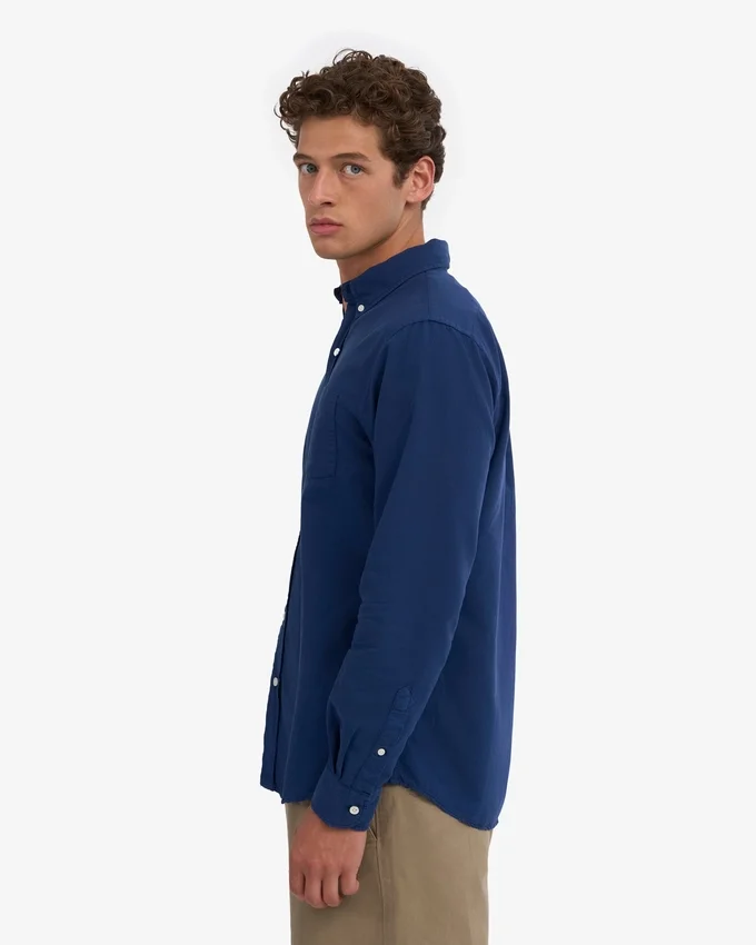 Organic Button Down-Hemd mit Knopfleiste – Marineblau