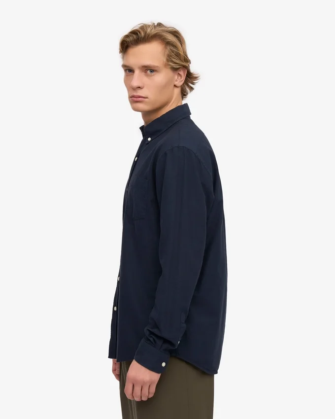 Organic Button Down-Hemd mit Knopfleiste – Marineblau