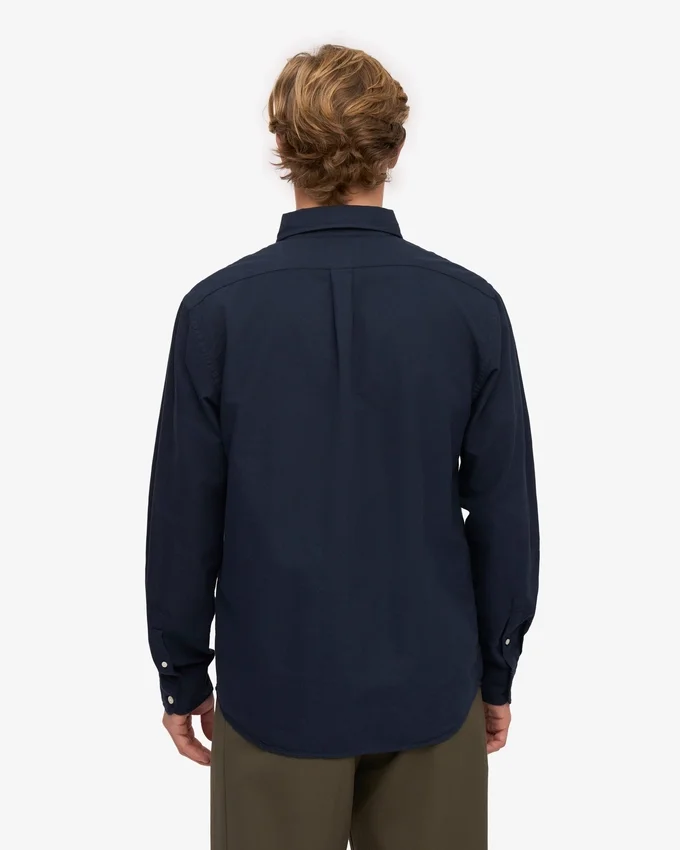 Organic Button Down-Hemd mit Knopfleiste – Marineblau