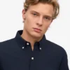 Organic Button Down-Hemd mit Knopfleiste – Marineblau