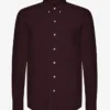 Organic Button Down-Hemd mit Knopfleiste – Oxblood-Rot