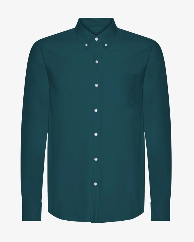 Organic Button Down-Hemd mit Knopfleiste – Ozeangrün