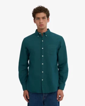 Organic Button Down-Hemd mit Knopfleiste – Ozeangrün