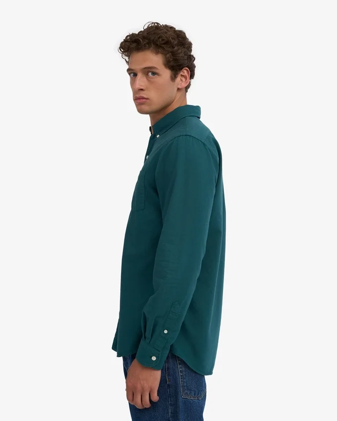 Organic Button Down-Hemd mit Knopfleiste – Ozeangrün