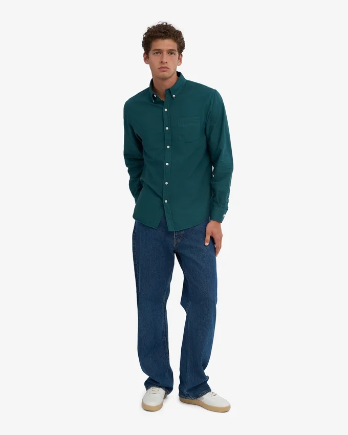 Organic Button Down-Hemd mit Knopfleiste – Ozeangrün