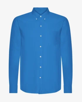 Organic Button Down-Hemd mit Knopfleiste – Pazifikblau