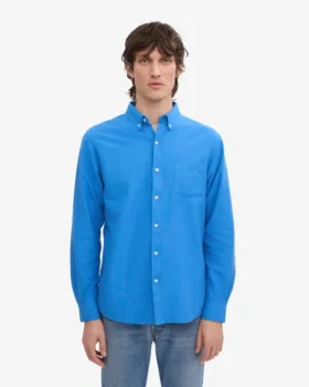 Organic Button Down-Hemd mit Knopfleiste – Pazifikblau