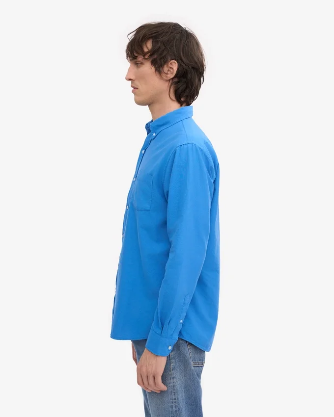 Organic Button Down-Hemd mit Knopfleiste – Pazifikblau