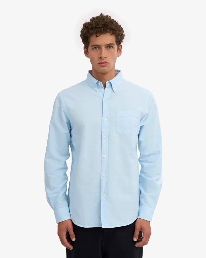 Organic Button Down Hemd mit Knopfleiste – Polar Blue