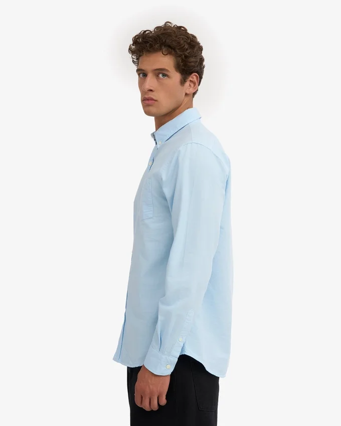 Organic Button Down Hemd mit Knopfleiste – Polar Blue