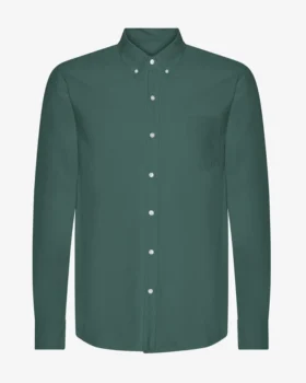 Organic Button Down-Hemd mit Knopfleiste – Smaragdgrün