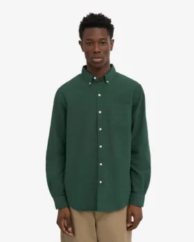 Organic Button Down-Hemd mit Knopfleiste – Smaragdgrün