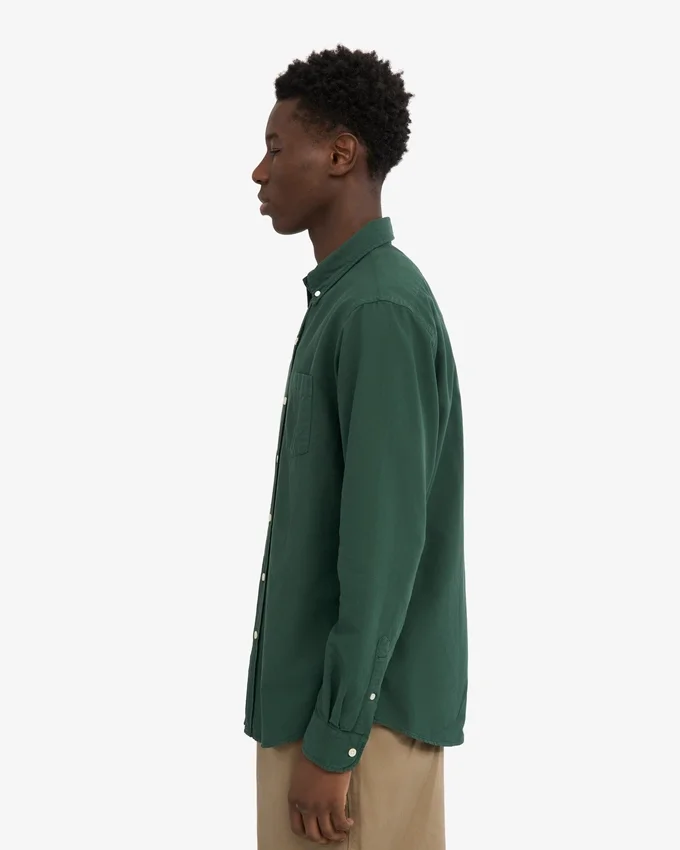 Organic Button Down-Hemd mit Knopfleiste – Smaragdgrün
