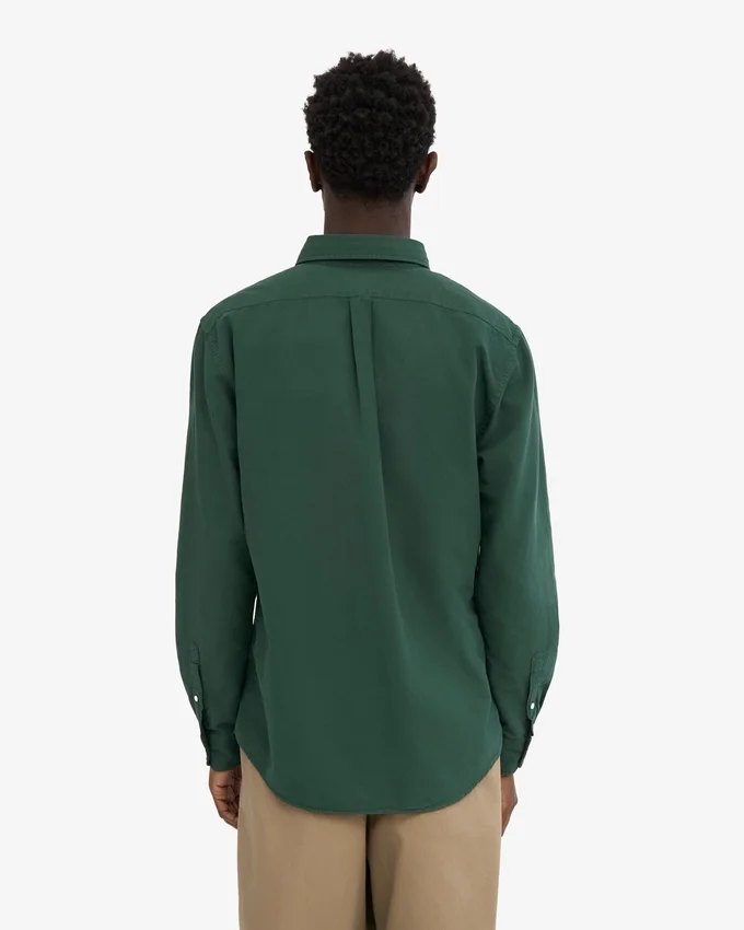 Organic Button Down-Hemd mit Knopfleiste – Smaragdgrün