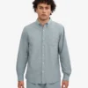 Organic Button Down Hemd mit Knopfleiste – Stahlblau