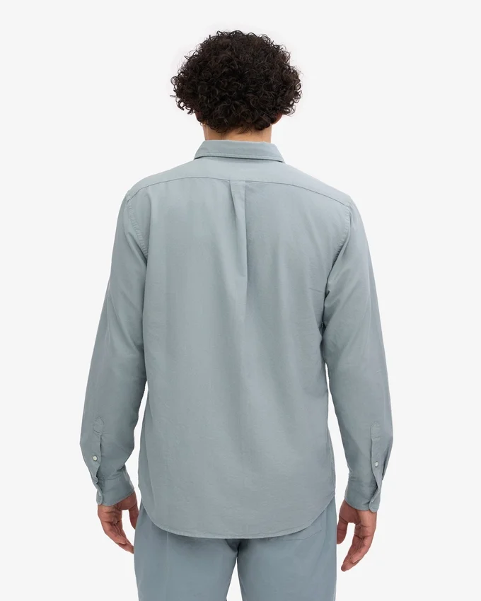 Organic Button Down Hemd mit Knopfleiste – Stahlblau