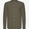 Organic Button Down-Hemd mit Knopfleiste – Staubiges Oliv
