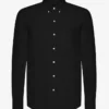 Organic Button Down-Hemd mit Knopfleiste – Tiefschwarz