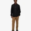 Organic Button Down-Hemd mit Knopfleiste – Tiefschwarz