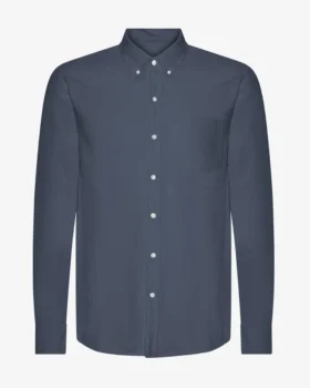 Organic Button Down Hemd – Petrolblau