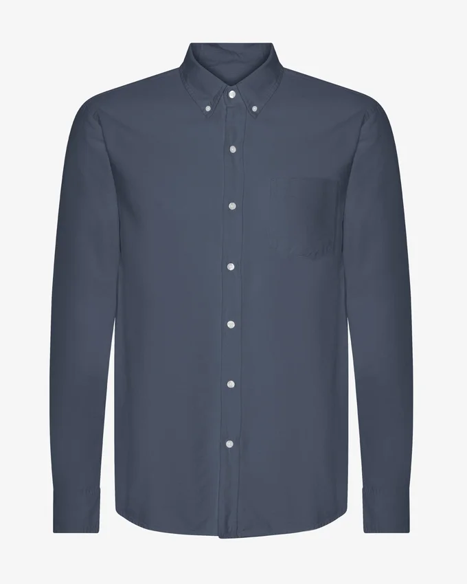 Organic Button Down Hemd – Petrolblau
