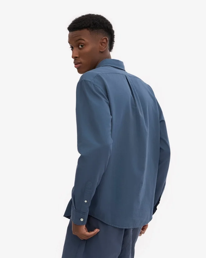 Organic Button Down Hemd – Petrolblau