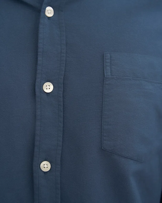 Organic Button Down Hemd – Petrolblau