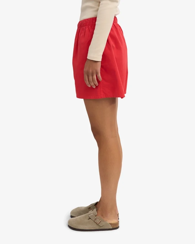 Organic Twill Shorts für Damen – Mandarinenrot