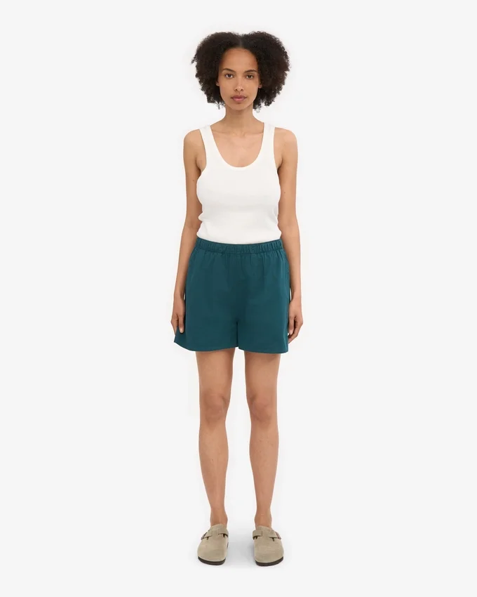 Organic Twill Shorts für Damen – Ozeangrün