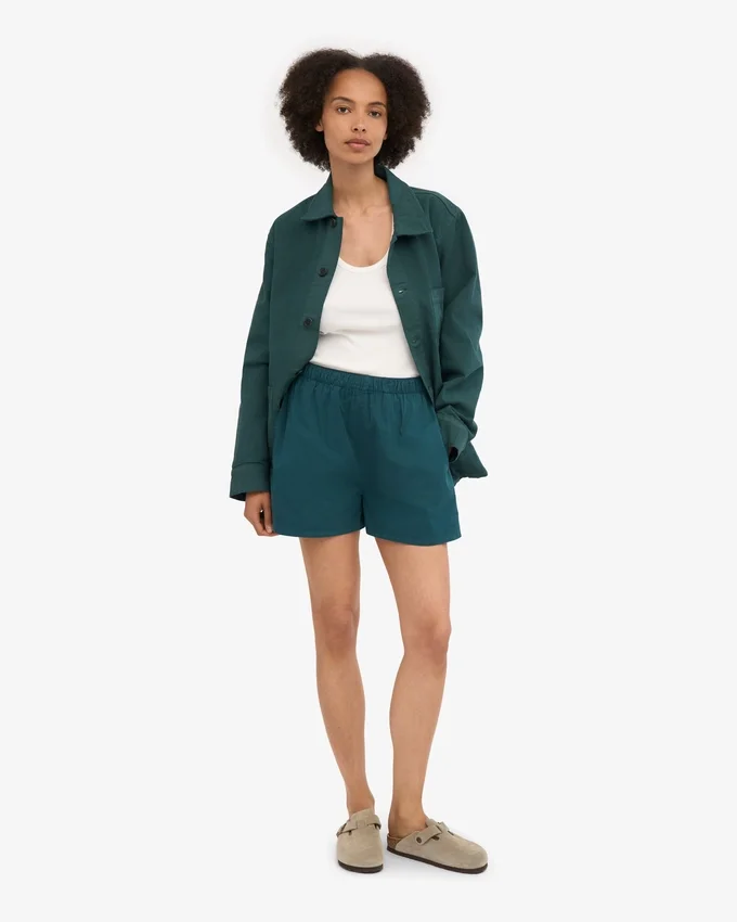 Organic Twill Shorts für Damen – Ozeangrün