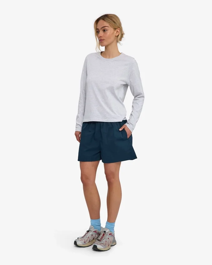 Organic Twill Shorts für Damen – Petrolblau