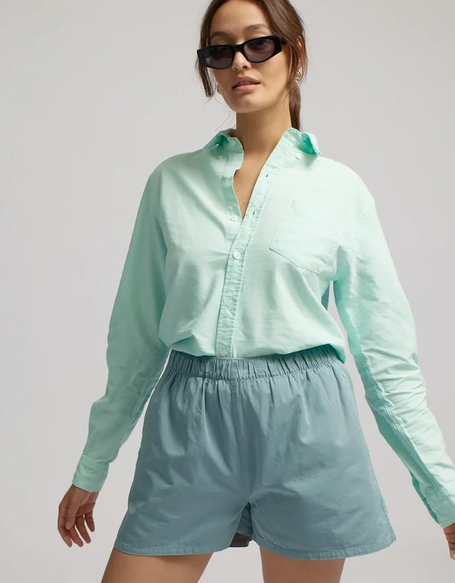 Organic Twill Shorts für Damen – Stahlblau
