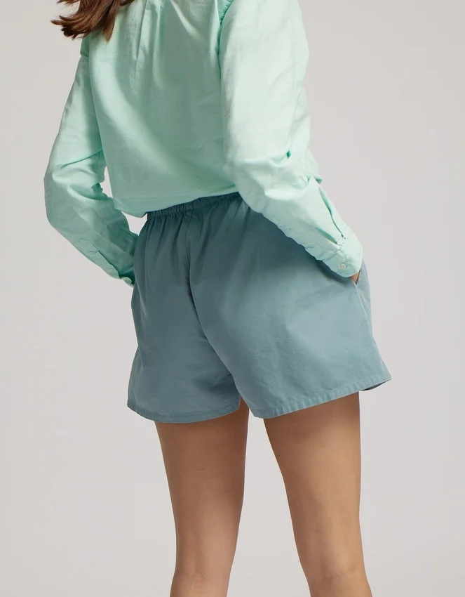 Organic Twill Shorts für Damen – Stahlblau