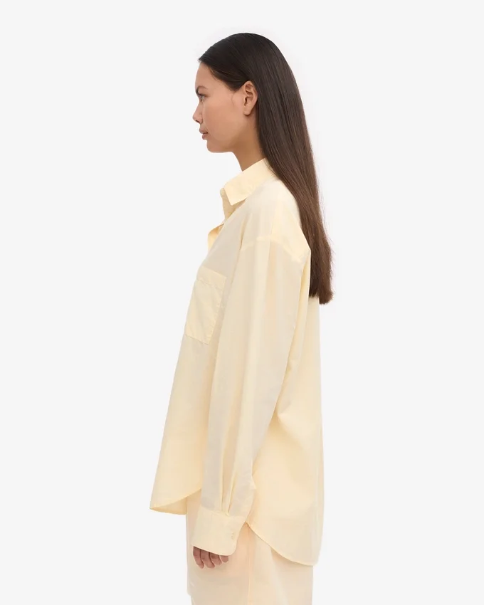 Oversize-Hemd aus Bio-Baumwolle – Zartgelb