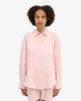 Oversize-Hemd aus Leinen – Faded Pink