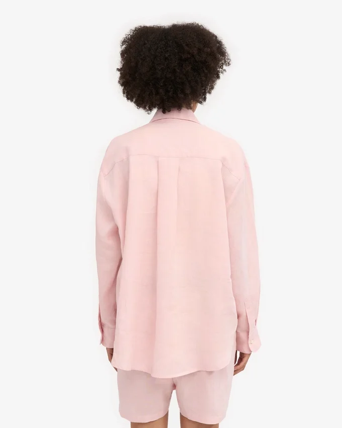 Oversize-Hemd aus Leinen – Faded Pink