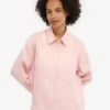 Oversize-Hemd aus Leinen – Faded Pink