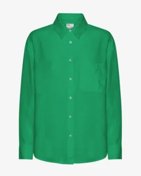Oversize-Hemd aus Leinen – Kellygrün