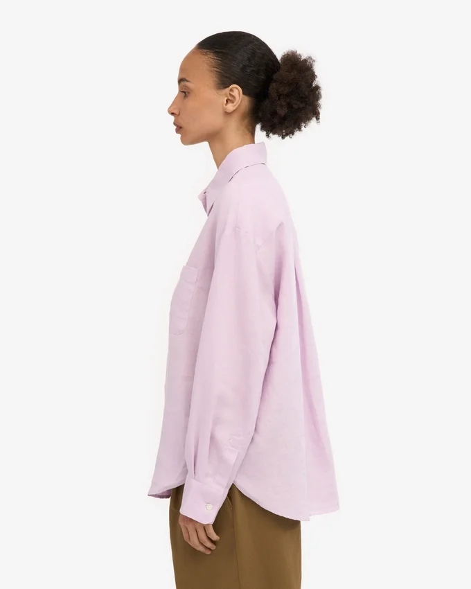 Oversize-Hemd aus Leinen – Kirschblüte