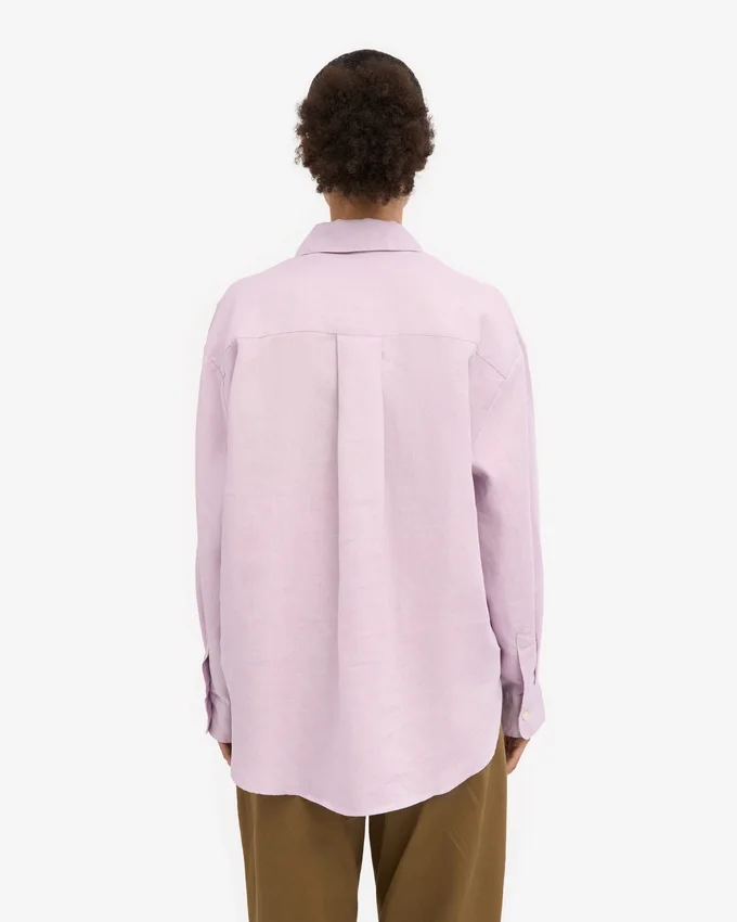 Oversize-Hemd aus Leinen – Kirschblüte