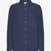 Oversize-Hemd aus Leinen – Marineblau