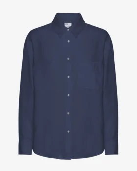 Oversize-Hemd aus Leinen – Marineblau