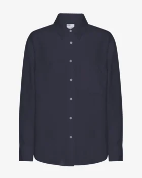 Oversize-Hemd aus Leinen – Marineblau