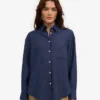 Oversize-Hemd aus Leinen – Marineblau