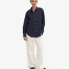 Oversize-Hemd aus Leinen – Marineblau