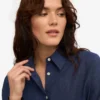 Oversize-Hemd aus Leinen – Marineblau
