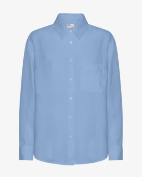 Oversize-Hemd aus Leinen – Seaside-Blau