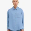 Oversize-Hemd aus Leinen – Seaside-Blau